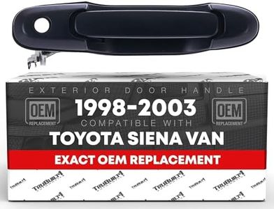 Exterior Front Driver Door Handle Replacement - Compatible with 1998-2003 Toyota Sienna Van - Smooth Black, Plastic with Keyhole - OEM 69220-08010-C0, TO1310126