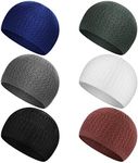 Jiuguva 6 Pcs Kufi Hats for Men Knit Kufi Cap Breathable Cotton Stretchy Skull Cap Helmet Beanie Hat for Men Women Muslim in Cool Designs, Assorted Colors, 1