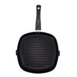 SQ Professional Ultimate Carbon Steel Grill Pan - Non-Stick Griddle with Handle - Stove Pan - Grill Steak and Veggies (24cm)