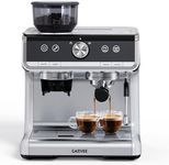 Espresso Machine, Espresso Machine with Grinder, Brushed Stainless Steel, Espresso Coffee Maker with Milk Frother for Home Barista Commercial Use