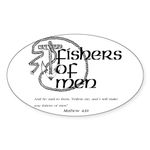 CafePress Fishers Of Men Oval Bumper Sticker, Euro Oval Car Decal