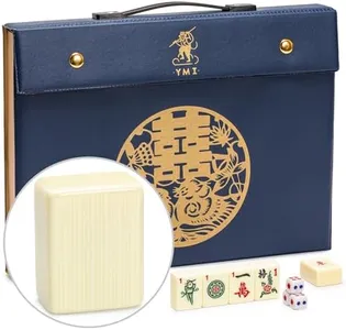 Yellow Mountain Imports "Bleau Fontaine Chinese Mahjong Set with 146 Medium Tiles and Blue Vinyl Case — for Chinese Style Gameplay Only [「「碧蘭楓丹」中國麻將]
