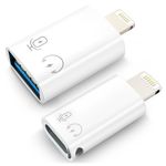 TiMOVO Lightning Male to USB C Female Adapter, Lightning Male to USB A Female OTG Audio Adapter for iPhone 14/13/12/11/iPad/iPod//AirPods Type C Adapter Support PD 10W/Data Transfer, Not for EarPods