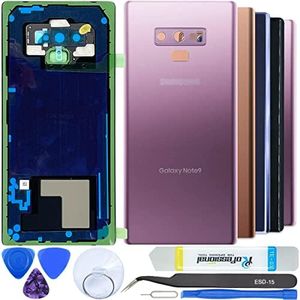 iStable Back Glass Cover Compatible for Samsung Galaxy Note 9 N960 Rear Replacement Kits Camera Glass + All Tools + Repair Guide -Purple
