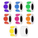 Wokape 4000Pcs 8 Rolls 500 Labels/Roll 1" Circle Dot Stickers Color Coding Labels Solid Round Color Coding Labels Roll Self-Adhesive Circle Dot Sticker 8 Assorted Colors for File Classification