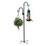 Shepherds Hook 76 Inches Double Sided Hook for Bird Feeder Heavy Duty Adjustable Outdoor Shepherd Hooks with 5-Prong Base for Lanterns Planting Hanger Weddings Wind Chimes