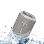 KOVE Mini Commuter 2 Portable Speaker - Grey Bluetooth Speakers, Wireless with HD Louder Volume, Deep Bass Subwoofer, Microphone, IPX7 Water Resistant - Perfect Boom Box for Home, Outdoor or Travel