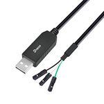 DTECH 3ft 3.3V FTDI USB to TTL Serial Adapter Debug Cable TX RX Signal 3 Pin Female Socket FT232RL Chip for Windows 11 10 8 7 Linux Mac