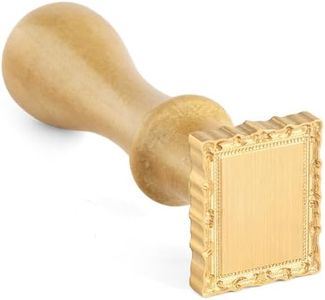 Pilloze Frame Wax Seal Stamp, 3D Embossed Relief Carving Brass Head and Wood Handle for Wax Seal Stamp Kit, Decor for Thanksgiving Card/Envelope/Gift Wrap/Wedding Invitation/Vellum Jacket