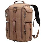 WITZMAN Canvas Travel Backpacks for Men Large Backpack Duffel Bag Carry on Rucksack(6661 Brown CA)