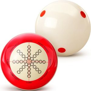 Gemscream 2 Pcs Billiards Cue Ball with Dots Practice Training Artifact Regulation Size 2-1/4" Training Pool Balls for Billiard Table Accessories Games Sports