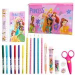 Disney Girls Pencil Case and Stationery Set, School Supplies - Gifts for Girls (Pink Princess)