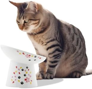 Necoichi Extra Wide Raised Cat Food Bowl, Elevated, Prevent Neck & Whisker Fatigue, Dishwasher and Microwave Safe, No.1 Seller in Japan! (Sakura Limited Edition, Extra Wide Tilted) DC-0715-S18