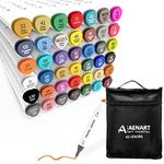Alcohol Markers, 42 Art Markers with Dual Tip, Permanent Graphic Marker Pens for Kids Adults, Art Pens for Drawing Sketching Graffiti Manga Anime Design