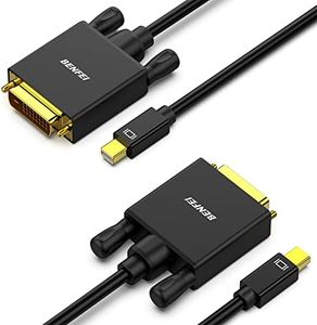 BENFEI Mini DisplayPort to DVI 2 Pack Cable, Mini DisplayPort to DVI 6 Feet Cable (Thunderbolt 2 Compatible) with MacBook Air/Pro, Surface Pro/Dock, Monitor, Projector