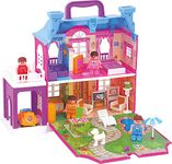 ANVITTOYWORLD Dream Palace Assembled Complete Furniture Doll House for Girls Doll House ( 40 Pieces, Multicolour)