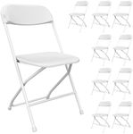 TRINEAR 10 Pack White Folding Chair