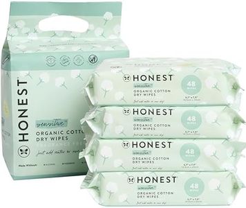 The Honest Company 100% Organic Cotton Dry Wipes | Hypoallergenic for Sensitive Skin, Dermatologist Tested, Safe for Newborns | 192 Count