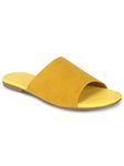 Panahi Open Toe Mustard Yellow Casual Flats for Women