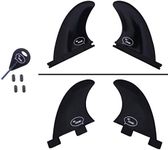 Ho Stevie! Surfboard Side Bite Fins/Rear Trailer Fins (Twin Tab or Single Tab) [CHOOSE COLOR] (Black, Twin Tab)