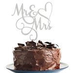 Mr & Mrs Cake Topper,Wedding cake topper, Cake Toppers for wedding, Engagement, Wedding Anniversary (sliver)