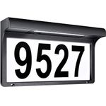 LeiDrail Address Numbers for Houses Solar Powered Address Sign LED Reflective Illuminated House Number Outdoor Lighted Metal Plaque Light Up for Street Yard