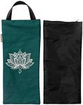 Yoga Sand Bag - Cotton Unfilled for Yoga Weights and Resistance Training, Lotus Design, Color- Green, Size- 7.5" X 17"