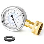 MEANLIN MEASURE 0~100Psi Stainless Steel Frame 3/4" Female 2.5" FACE DIAL Liquid Filled Pressure Gauge WOG Water Oil Gas Water Pressure Test Table with Sealing Ring