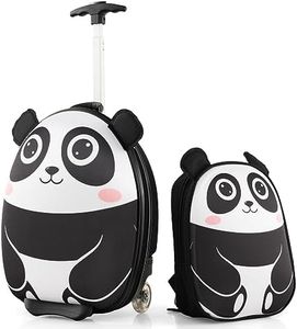 COSTWAY Juego de Maleta Infantil Niños, Equipaje de Viaje con Mochila para Niñas y Niños, Aprobado por Aerolíneas, Maletas Infantiles de Viaje Cabina Trolley (Blanco)