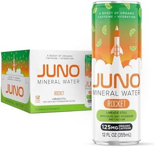 JUNO Rocket Limeade Still Mineral Water, Hydration Energy Drink with 125mg Organic Caffeine from Green Coffee Beans, Organic Monk Fruit, Organic Lime Juice, Celtic Salt, Potassium, and Calcium, Vegan, Gluten Free, 12 Pack