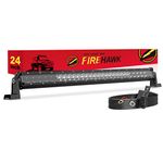 Firehawk LED Light Bar 24 Inch 60,000LM, 2024 New Japanese L-A-B Chips, Spot Flood Combo Beam, Driving Off Road Fog Work for Truck Pickup ATV UTV SUV Cart IP68 Waterproof with 12V Wiring Harness kit