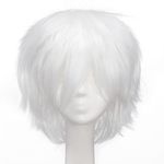 S-noilite Unisex Hinata Cosplay Hair Wig Short Straight Fashion Anime Party Fancy Style Full Wigs White