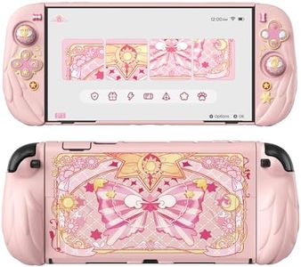 PlayVital Magic Wings Protective Case with Stand for Nintendo Switch 2 | Joycon Silicone Grips, PC Console Hard Shell, 2 Joystick Caps | Cute Animal Accessories Dockable Cover for Switch 2 - Pink