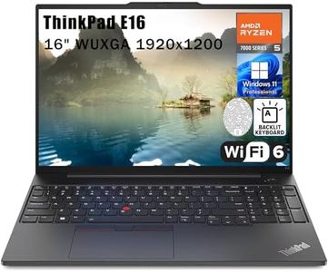Lenovo ThinkPad E16 16" FHD+ Business Laptop Computer, AMD Hexa-Core Ryzen 5 7530U (Beat i7-1355U), 16GB DDR4 RAM, 512GB PCIe SSD, WiFi 6, Backlit Keyboard, Fingerprint Reader, Windows 11 Pro, AZ-XUT