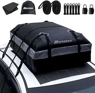 Marretoo Car Roof Bag, 15 Cubic Feet Large Roofing Cargo Carrier Bags Waterproof Soft Rooftop Luggage Storage Box for Any Cars with Roof Rack/Rails/Bars, includes Anti-Slip Mat