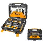 INGCO 67 Pcs Accessories Set Includes Durable Drill Screwdriver Rachet Handle Portable and Compact Kit Box For Drill, Electronics, Machinery