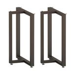 Metal Table Legs 28 inch Tall 2-piece, Modern Iron Desk Legs, Black T-Shape Dining Table Legs, DIY Industrial Heavy Duty Table Legs with Adjustable Foot Pads Console Table Legs (28"H x 22"W)