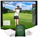 Durbles Golf Simulator Impact Screen, Premium Triple Layer Launch Monitor Projector Screen with HD Visuals, Indoor Practice Screen for Enclosure and Net, Hitting Screen with Grommets & Bungee Cords