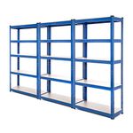 3 Bay Heavy Duty Steel Shelving Garage Racking Unit (5 Levels 1800mm H x 900mm W x 300mm D) 275KG UDL Per Shelf Supplied with FREE RUBBER MALLET