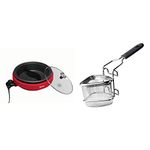 Starfrit The Rock Dual-Sided Electric Hot Pot 3L + Stainless Steel Fondue Cooking Basket Bundle