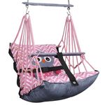 Windson Craft® Cotton Baby Swing for Kids jhula 1-5 Years Swings Cradle Chair uyyala New Born Baby Gifts Foldable and Washable with Safety Belt, Home & Garden (Owl)