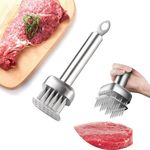 MKNZOME Meat Tenderiser, Stainless Steel Meat Tenderizer Needle Tool Meat Hammer for Kitchen Cooking Chicken Breasts Steak, Pork, Chicken, Fish, Beef - Square