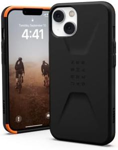 Urban Armor Gear UAG Civilian Case Compatible with Apple iPhone 14/13 [Wireless Charging Compatible Cover, Drop-Resistant Mobile Phone Case, Screen Protector with Raised Edge] Black, 114040114040