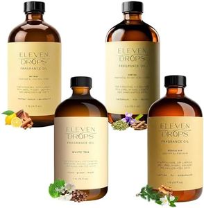 Eleven Drops My Way, White Tea, Santal & Bougie 540 Fragrance Oils Quad Bundle | Long Lasting Scent Reed Diffuser Oil for Home, Spa, Office, Hotel, Car & Linen Spray | IFRA Compliant, 16 oz