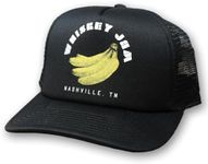 Whiskey Jam Nashville Banana Hat, Foam Adjustable Snapback Trucker Hat Black