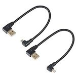 TENINYU Combo-Pack Left/Right Angle USB Cable 5.5 Inches for TV Stick and Power Bank - 90 Degree USB to Micro USB Cable for Roku TV Stick and More