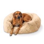 Best Friends by Sheri Soothe & Snooze Lounge ShagRectangular Dog Bed, Washable, Taupe, Large 36" x 27"