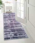 Luxe Home Runner Design Area Rugs - 2x5 Non-Slip, Abstract Runner for Kitchen, Living Room, Bedroom, Dining Room, Entryway - Navy Blue