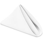 DWCN Cloth Napkins Set of 6, 18 x 18 Inch, Washable White Reusable Dinner Napkins with Hemmed Edges for Restaurant, Wedding and Holiday