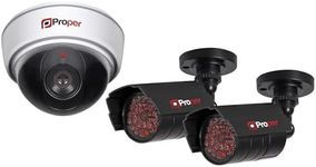 Maplin Proper Dummy CCTV Camera Outdoor Kit, Fake Security Cameras – 3 Pack